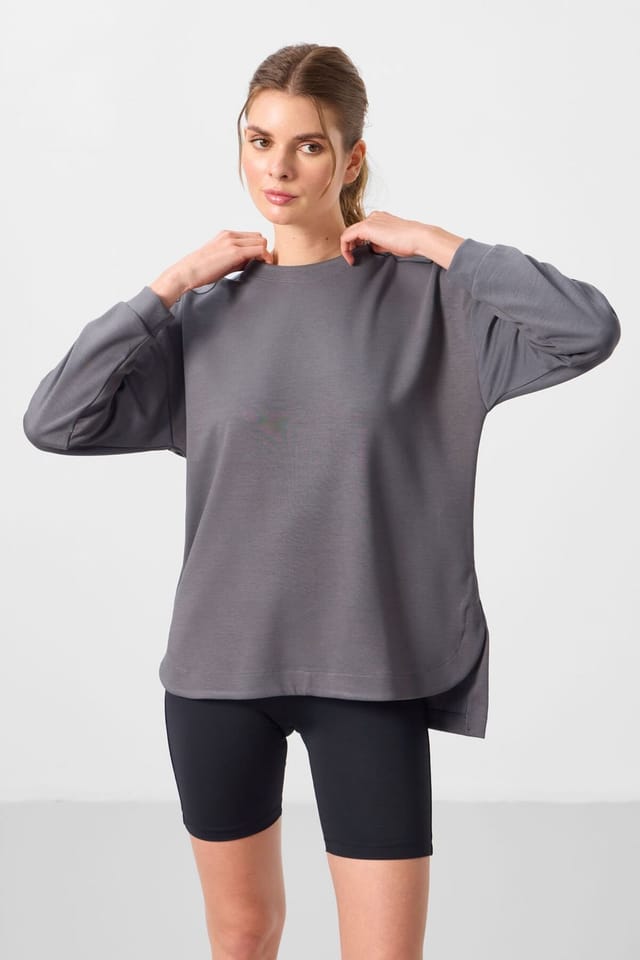 Tommy Life Tommy Life Women's Long Ribbed Tunic Top in Black - 3