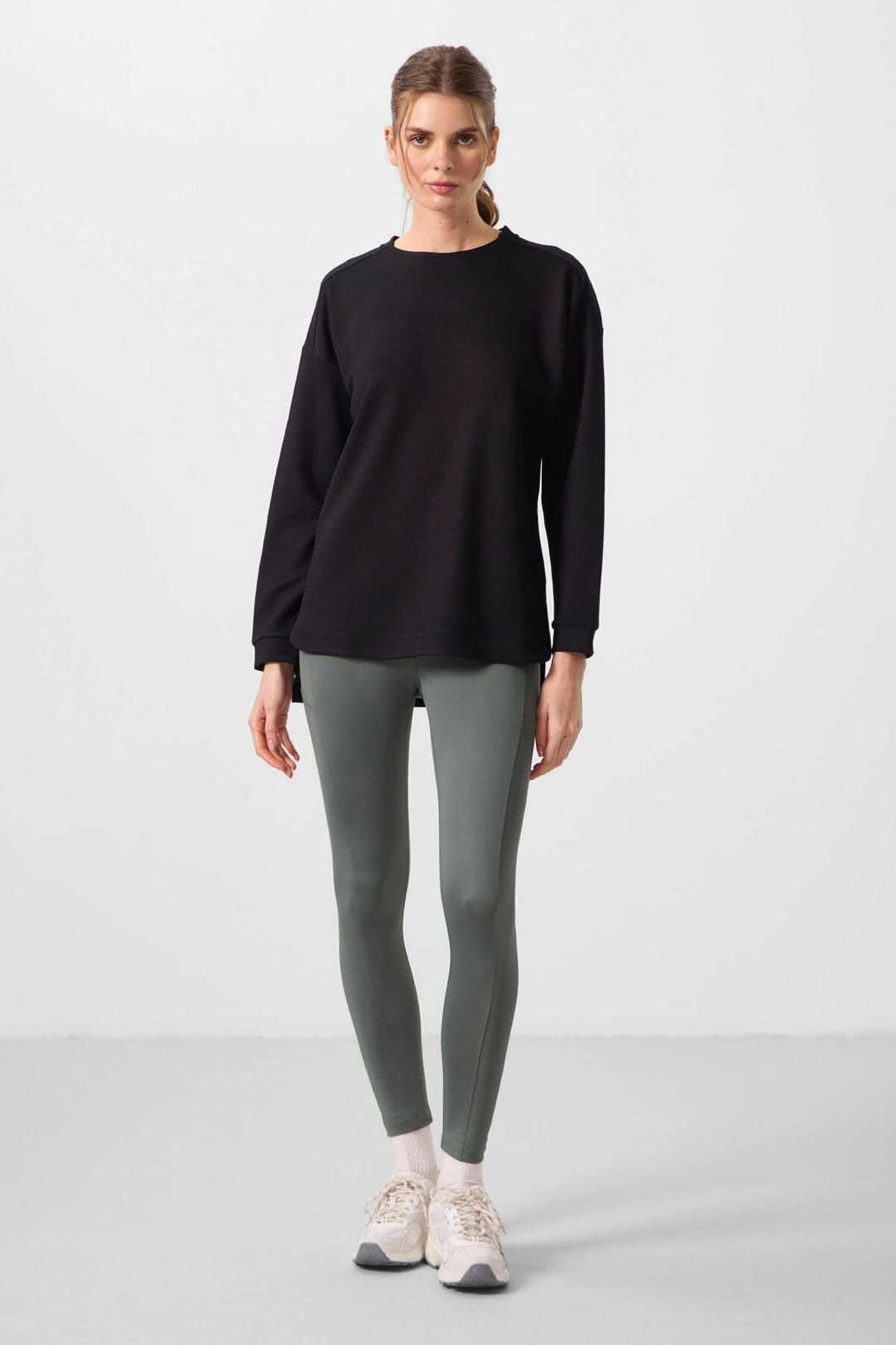 Tommy Life Tommy Life Women's Long Ribbed Tunic Top in Black - 4
