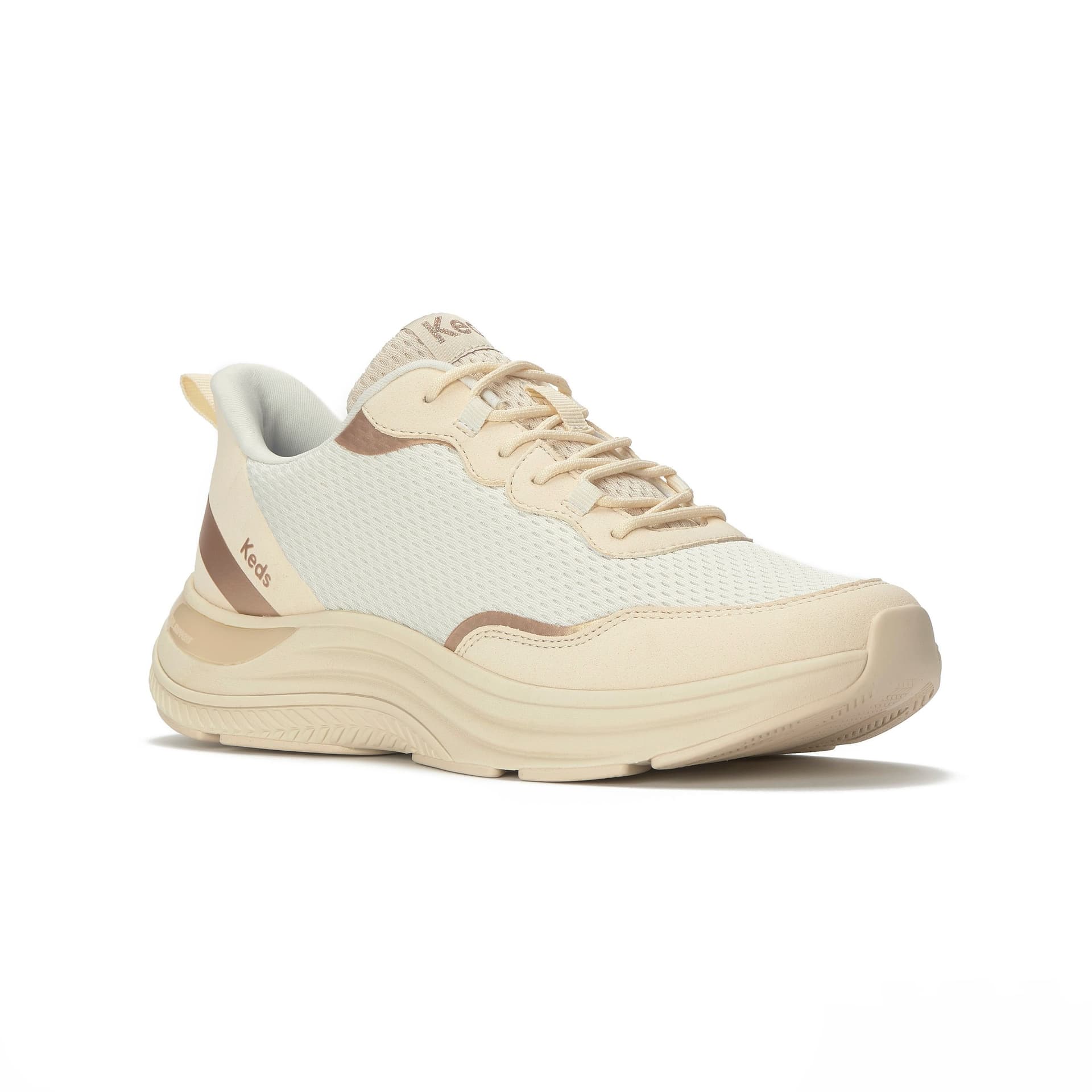 keds Keds Women's Blissmove Lace Mesh Suede Sneaker in Beige