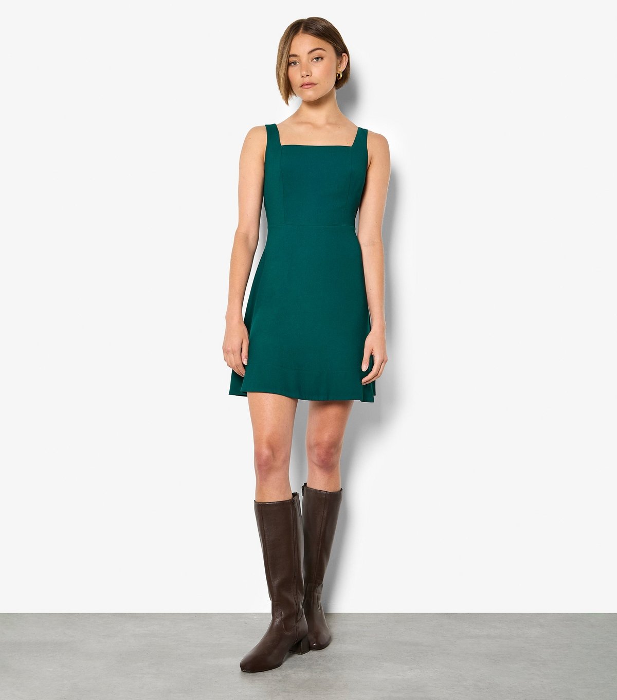 Apricot Women's Dark Green Square Neck Mini Dress Apricot New Look - 3