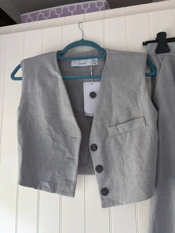 Bershka Bershka waistcoat and trousers set
