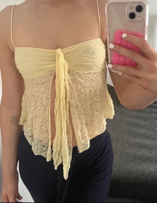 Bershka Bershka yellow lace top