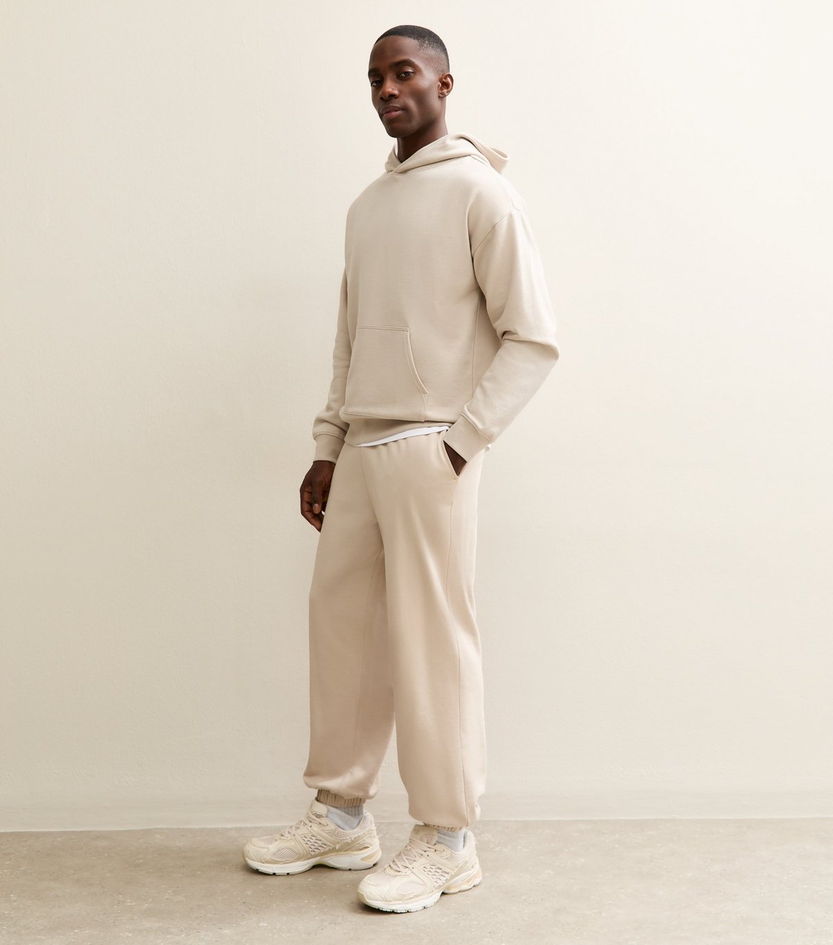 New Look Men's Stone Oversized Hoodie New Look - 3