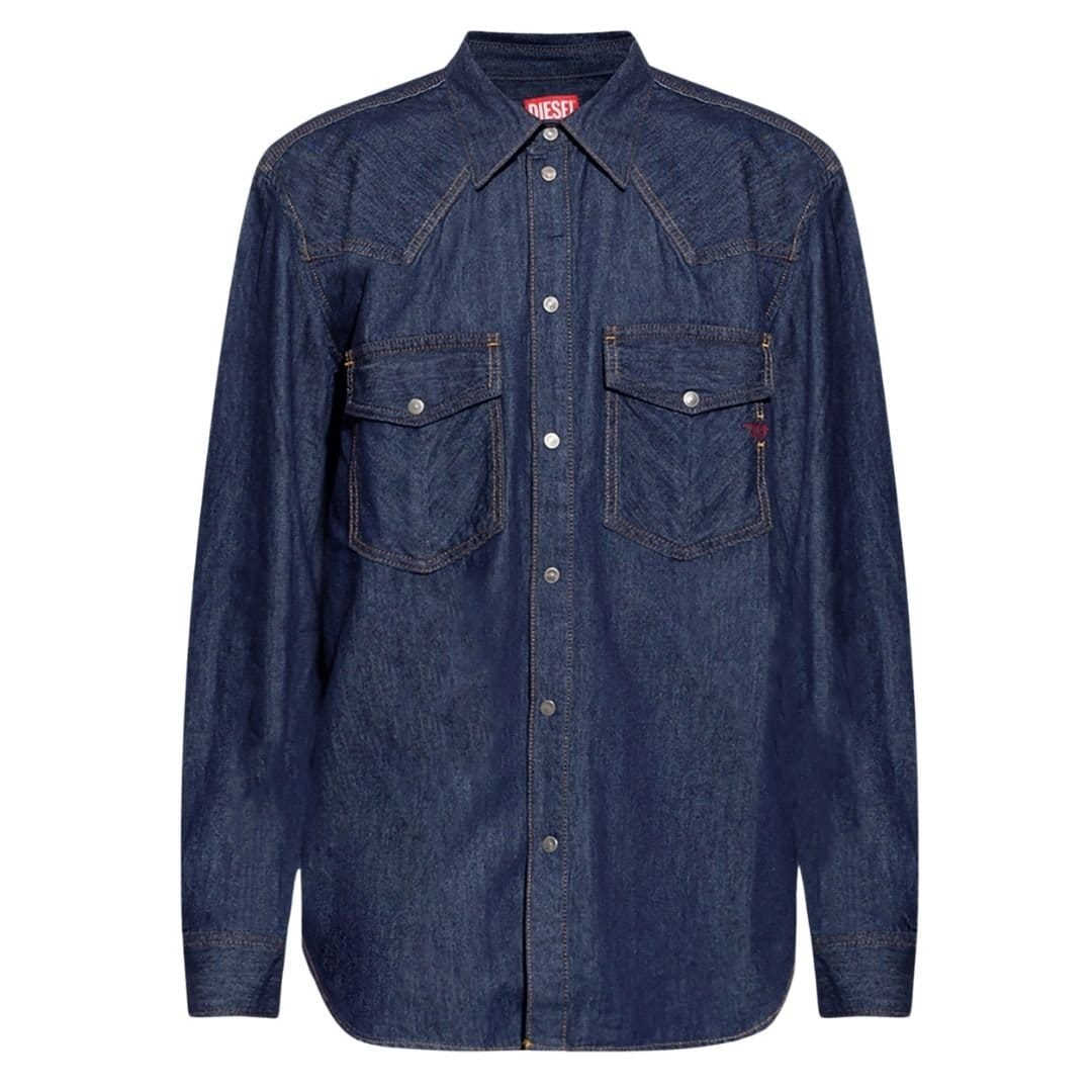 Diesel Men's Dark Blue Denim Shirt