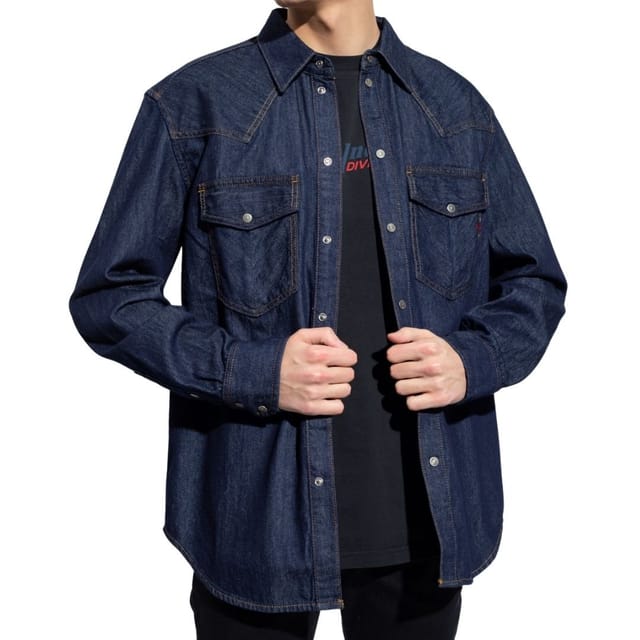 Diesel Diesel Men's Dark Blue Denim Shirt - 3