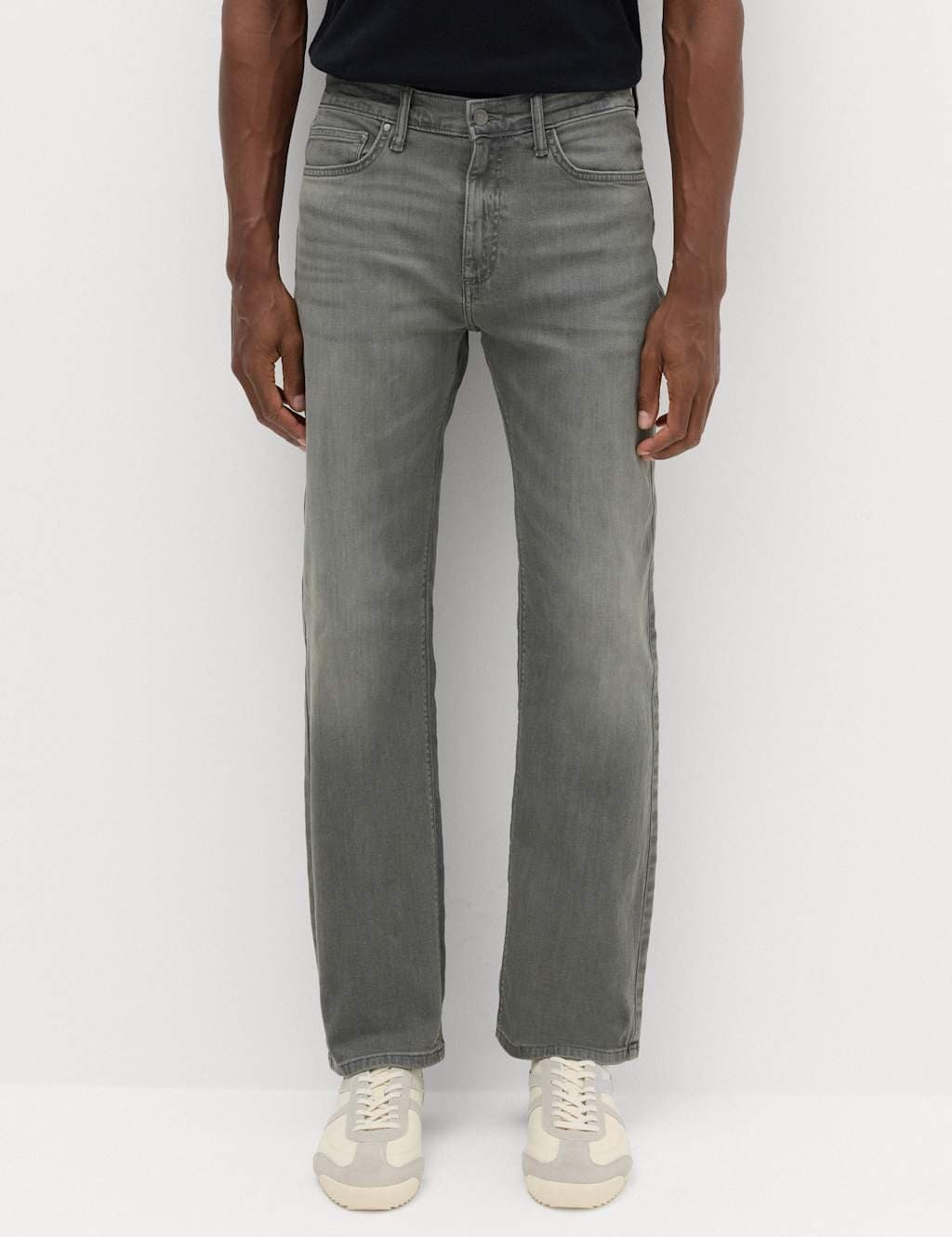 Marks & Spencer M&S Mid Grey Straight Fit Stretch Jeans