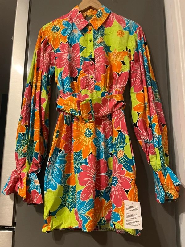 ASOS ASOS luxe funky vintage look floral belted backless shirt dress with - 1