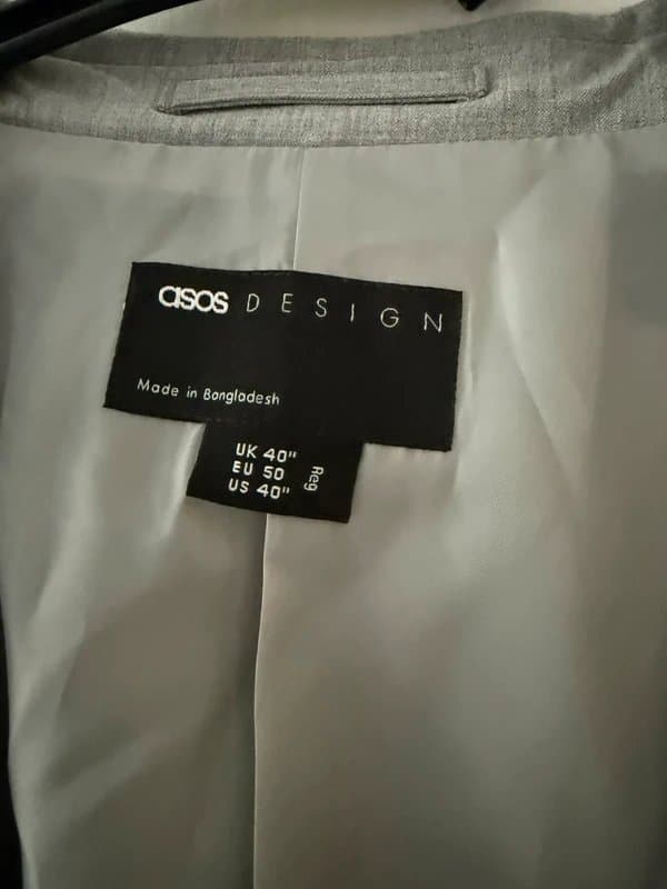 ASOS Men’s asos slim fit grey suit jacket