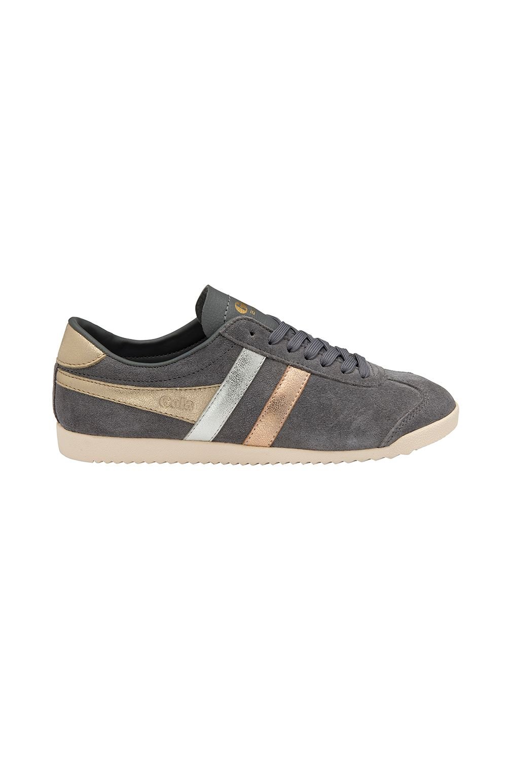 Gola Gola Women's 'Bullet Mirror Trident' Suede Lace-Up Trainers in Grey - 2