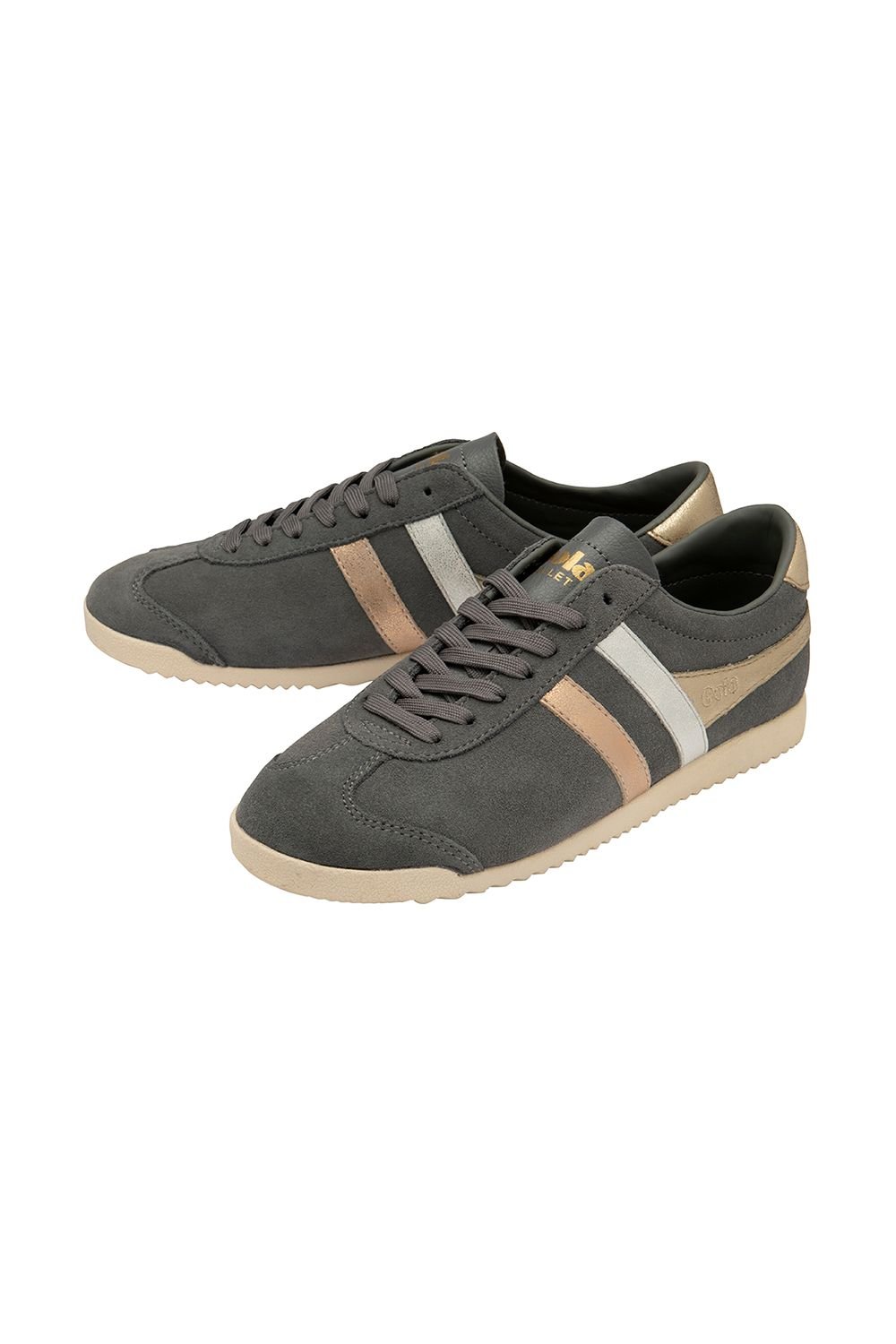 Gola Gola Women's 'Bullet Mirror Trident' Suede Lace-Up Trainers in Grey - 3