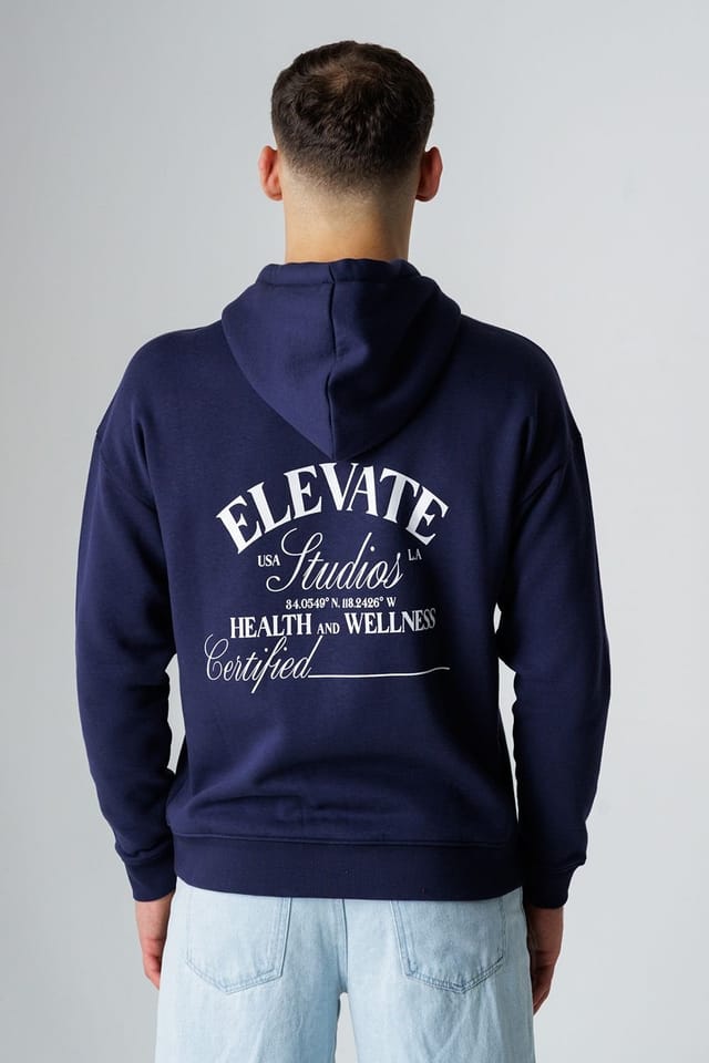 Influence Influence Men's Cotton Blend Graphic Hoody in Navy - 2