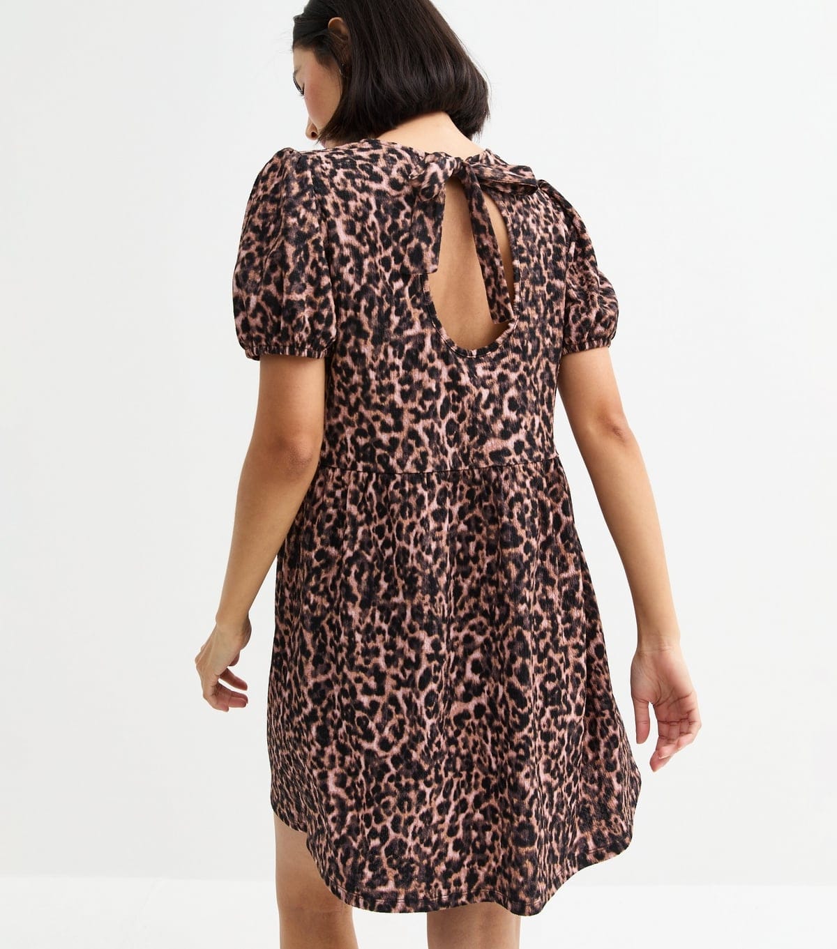 New Look Women's Brown Leopard Print Bow Back Mini Dress New Look - 4