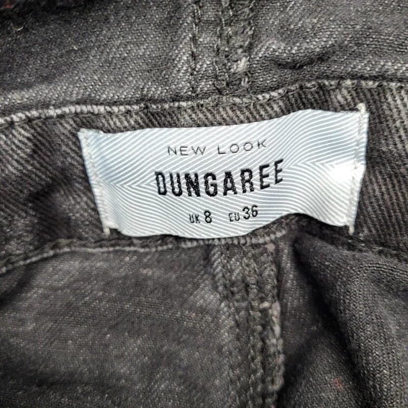 New Look New Look Dungarees Black Turn Up Hem Denim Cropped Women's Size S 8 W26 L26