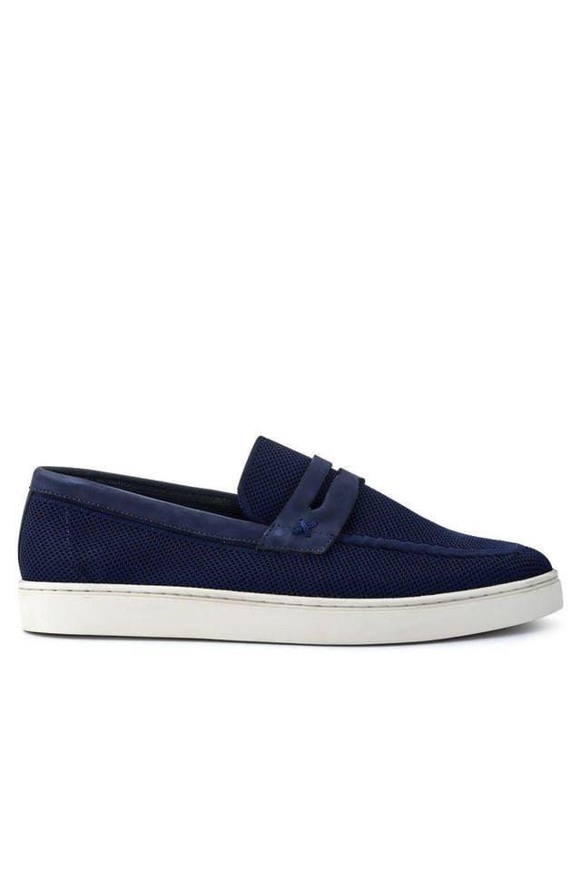 Jones Bootmaker Jones Bootmaker Men's Quincee Slip-On Shoes in Navy - 2
