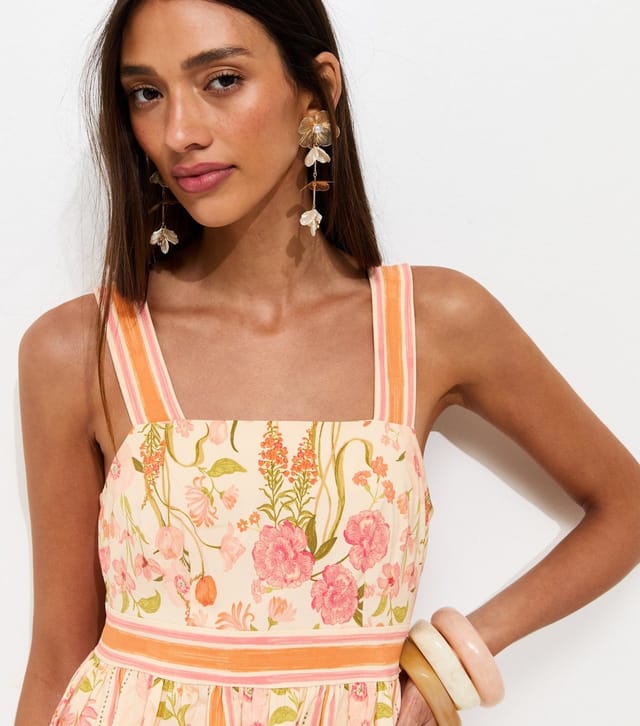 New Look Women's Orange Border Floral Print Midi Dress New Look - 3