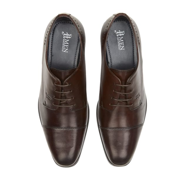 Amen Shoes Amen Shoes Men's Bangor Leather Toe Cap Lace Up Shoes in Brown - 3