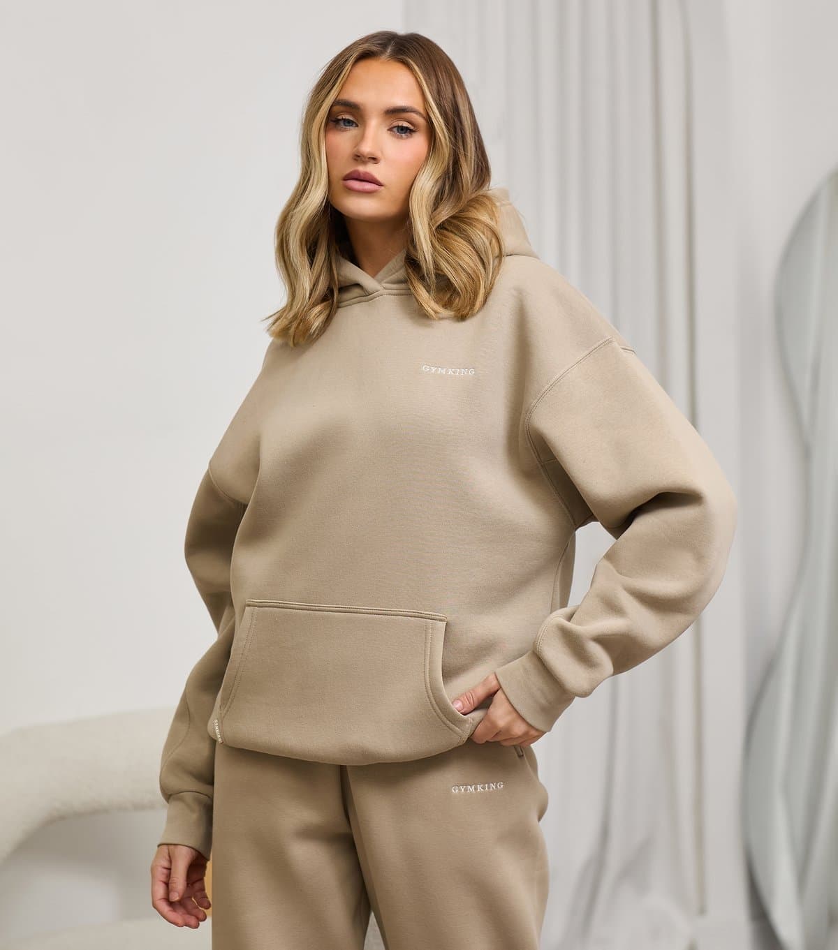 Gym King Gym King Light Brown Relaxed Fit Hoodie