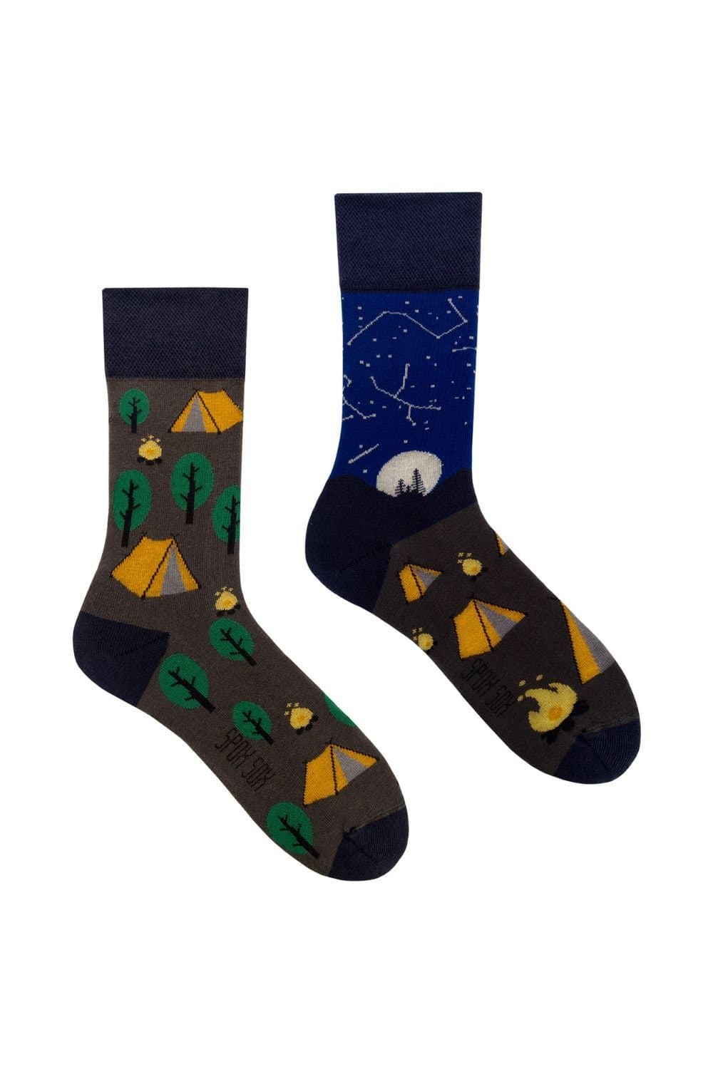 SPOX SOX SPOX SOX Men's 1 Pack Mismatched Novelty Odd Socks - Camping