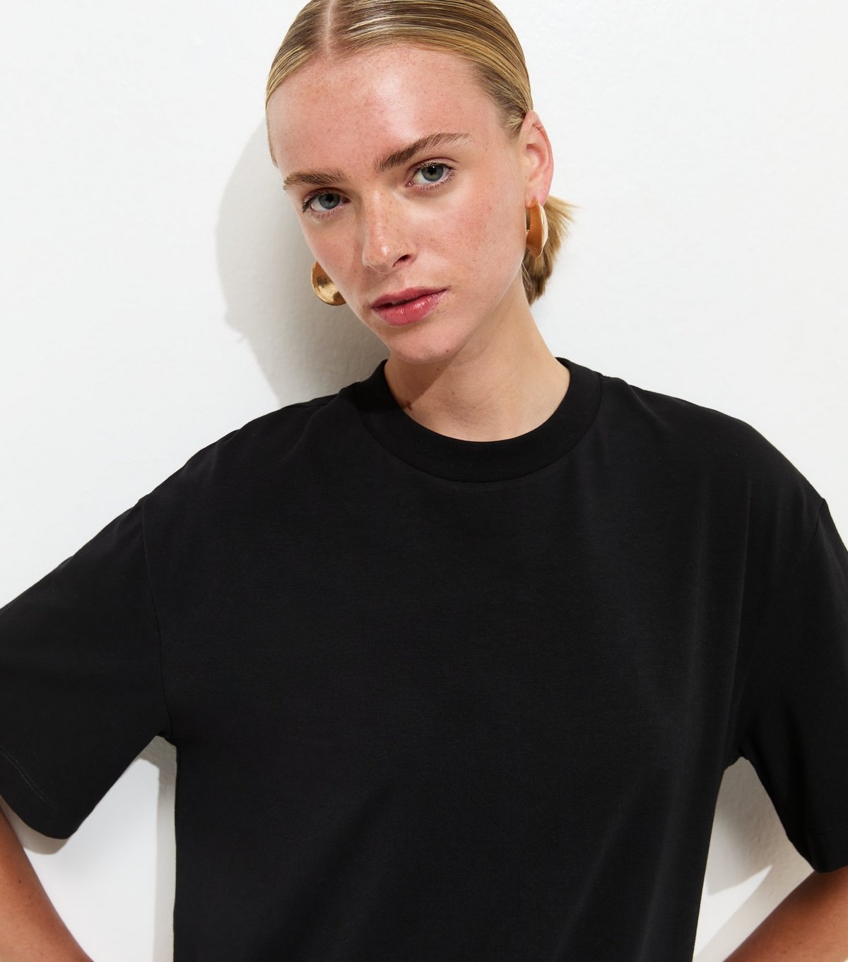 New Look Women's Black Lace Hem T-Shirt Midi Dress New Look - 3