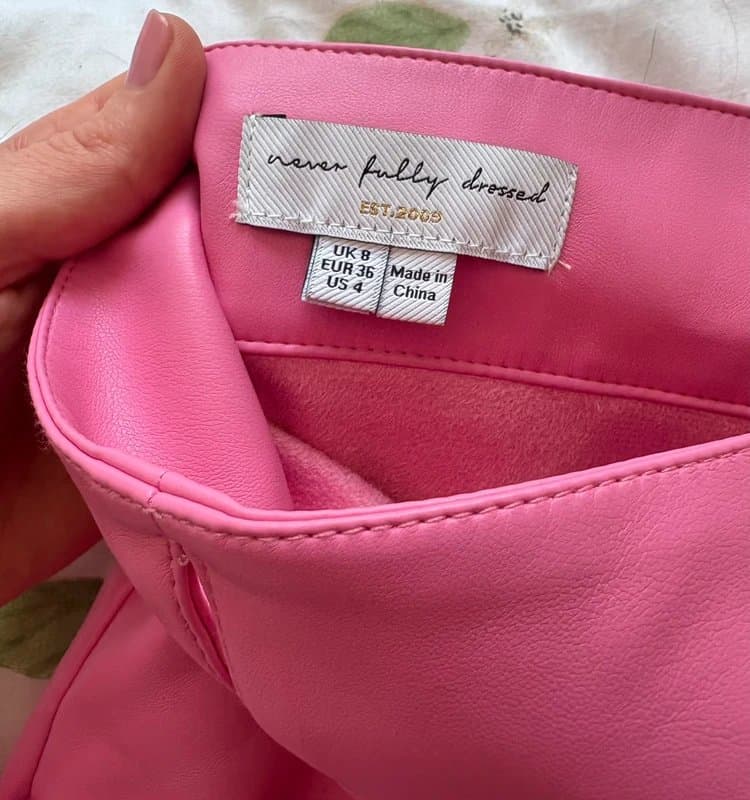 Never Fully Dressed Pink leather skirt from NFD
