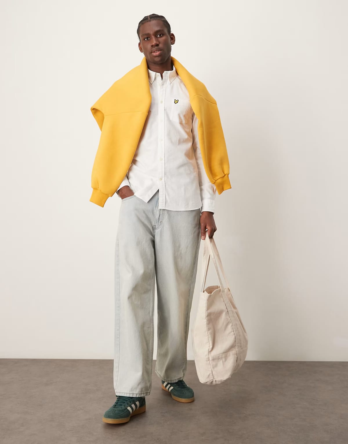 ASOS Lyle & Scott long sleeve oxford shirt in white - 1