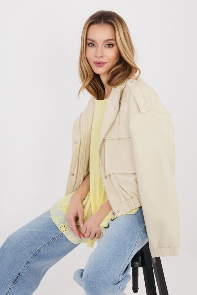 Love Lace Love Lace Women's Daily Cotton Blouse with Embroidered Flounce in Yellow - 2