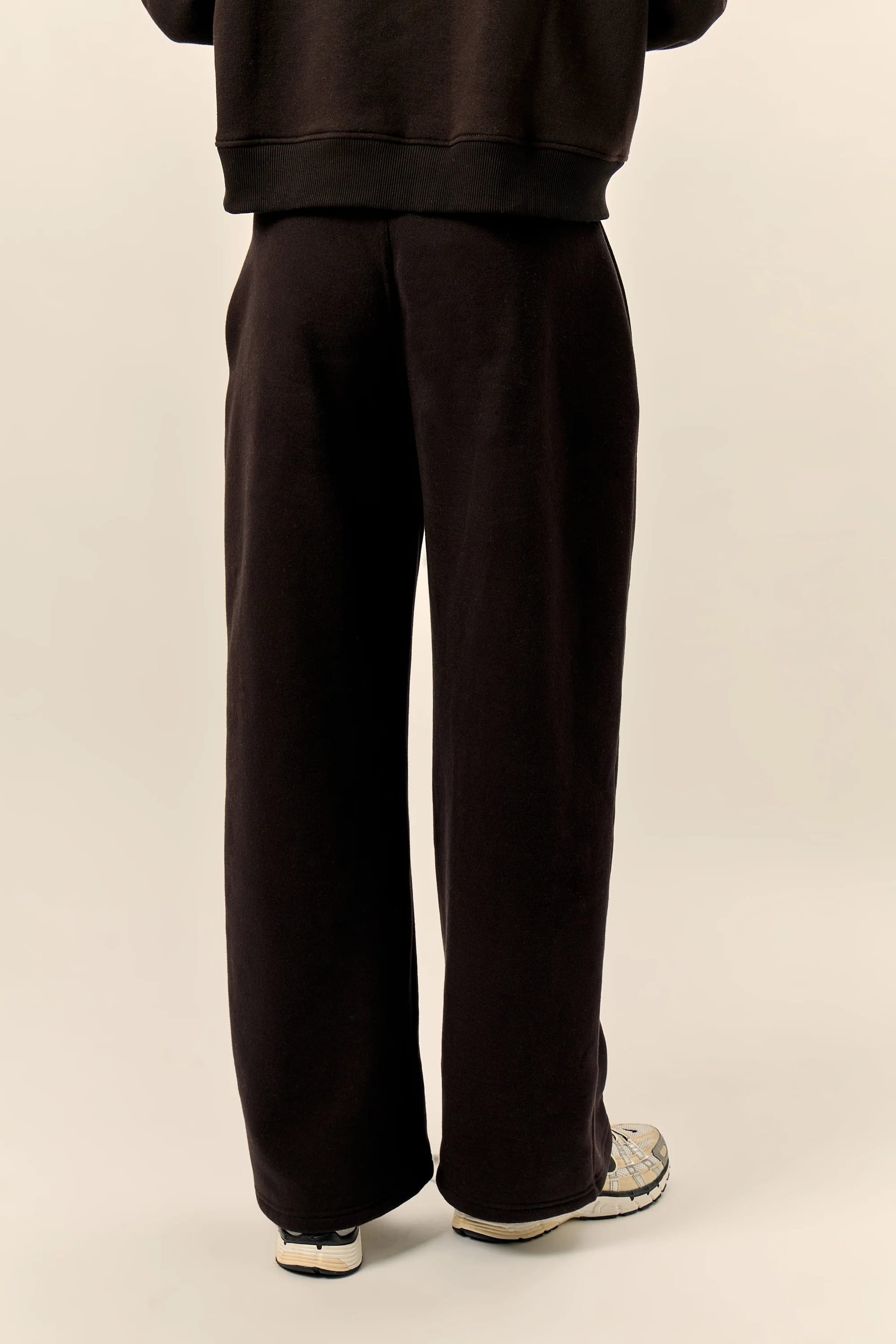 Kaiia Kaiia Pleat Detail Tailored Wide Leg Joggers Black - 4