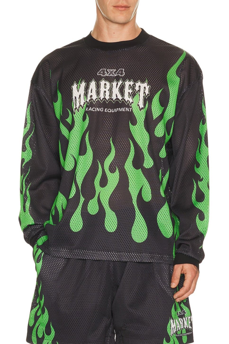 revolve Toxic Flames Long Sleeve Mesh Jersey