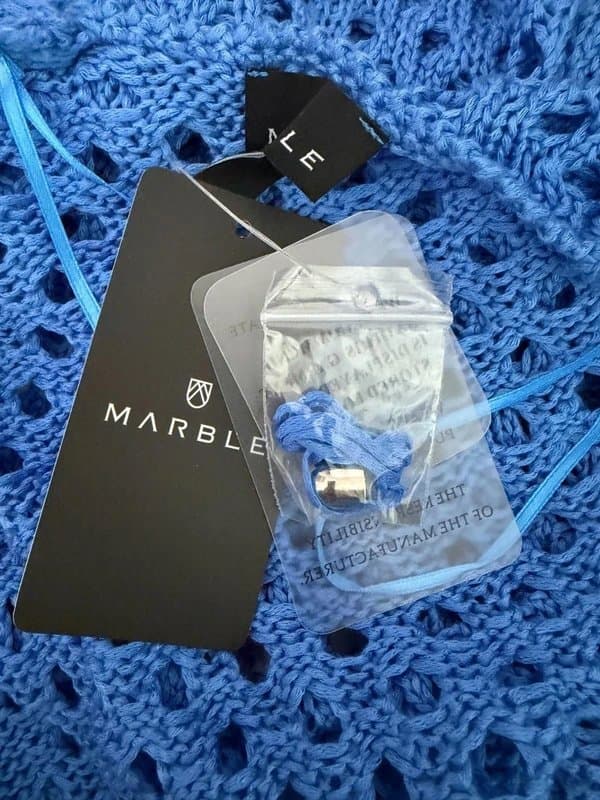 Marble Marble Crochet Cardigan S Size 2 UK 10 Blue Stretch Womens Top NEW EU38 RRP£49