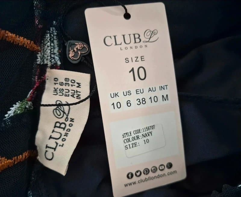 Club L London Club L London mesh paneled floral embroidered tull midi skirt UK size 10 brand new with tags