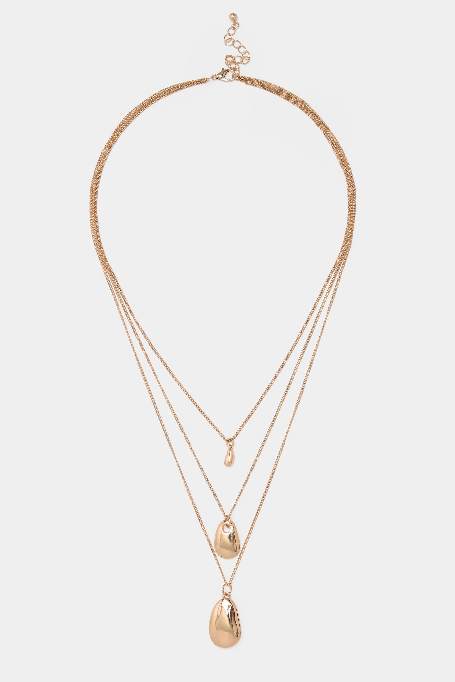 Yours Gold Tone Short Triple Row Droplet Necklace