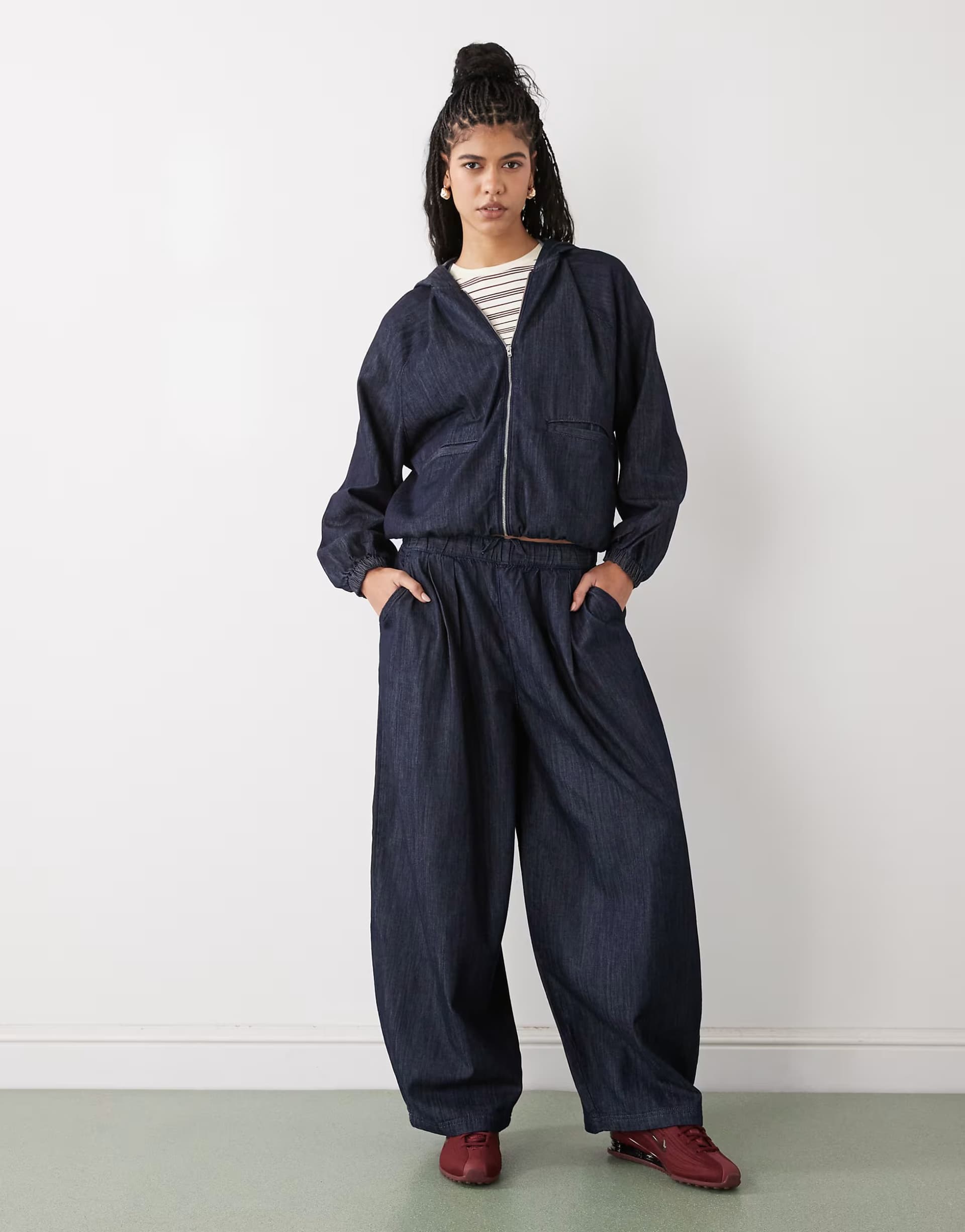 ASOS COLLUSION chambray denim xl balloon co ord in rinse wash