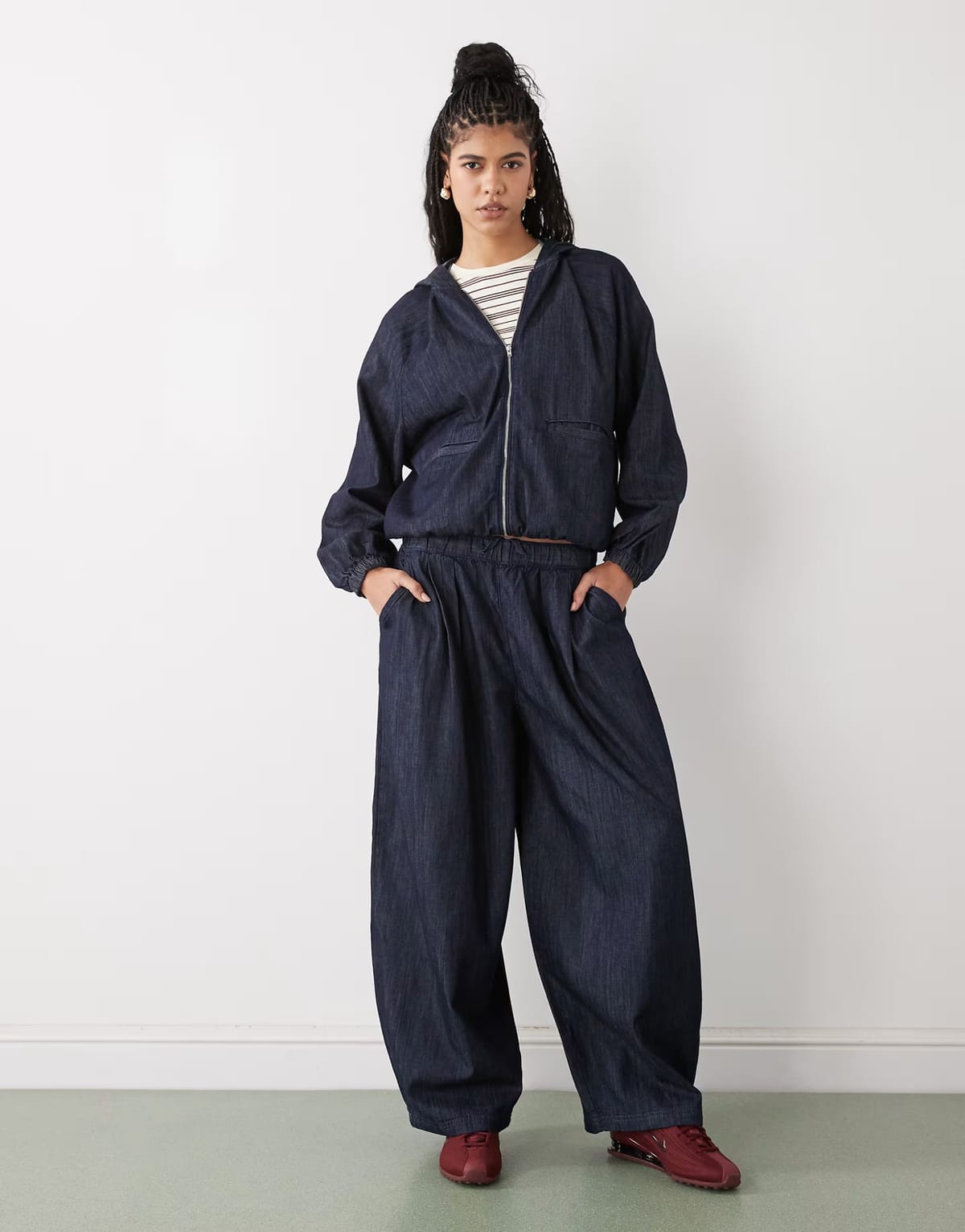 ASOS COLLUSION chambray denim xl balloon co ord in rinse wash - 1