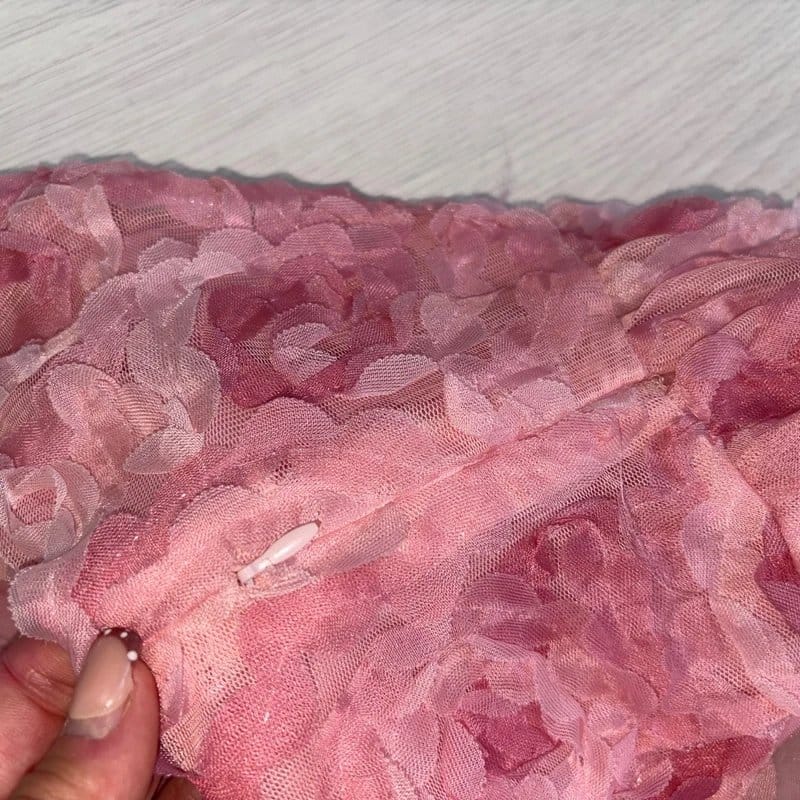 ASOS ASOS luxe pink 3D floral puffball corset dress - 1