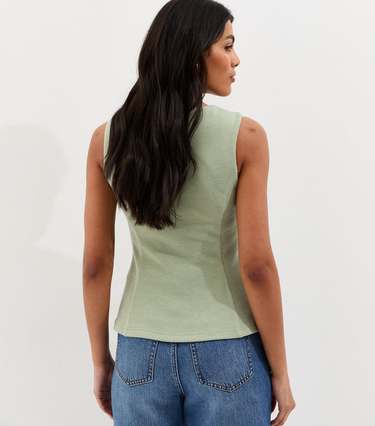 New Look Women's Light Green Soft Touch Peplum Vest New Look - 4
