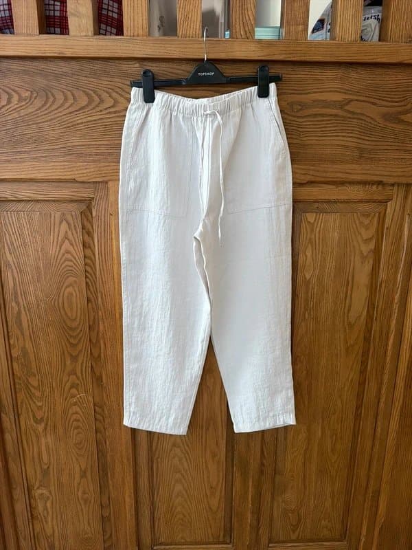 Zara Zara grey beige light weight trousers size small S UK10 unmarked perfect condition