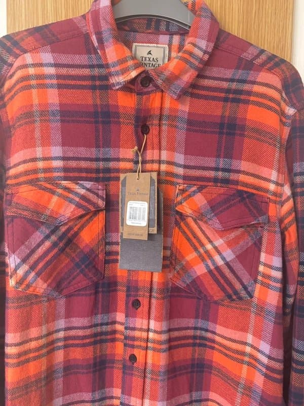 vintage texas Texas Vintage Men’s Flannel Shirt – Brixton Bowery Style – 100% Cotton – UK L – Brand New – RRP £47