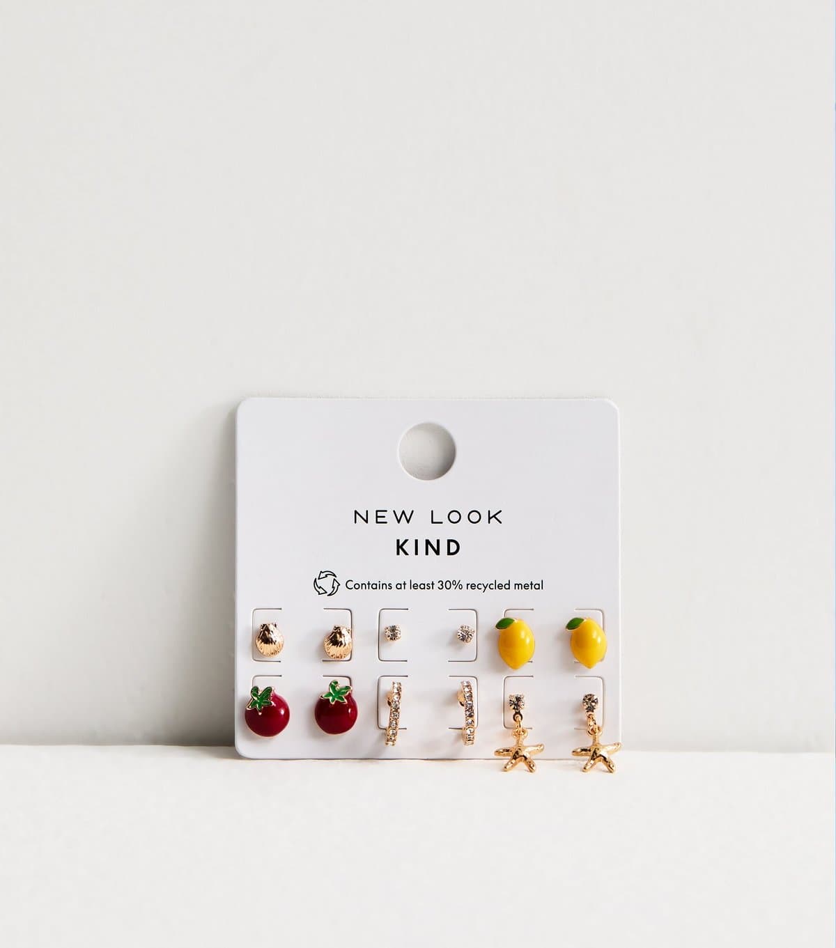 New Look New Look Gold Tone Fruit Stud and Hoop Earrings Set