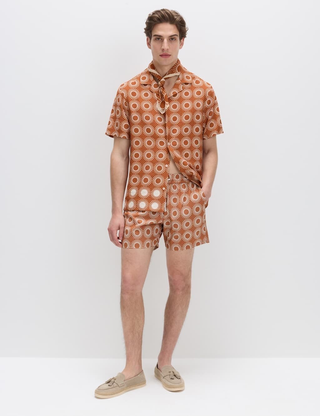 Marks & Spencer M&S Quick Dry Textured Swim Shorts Burnt Orange