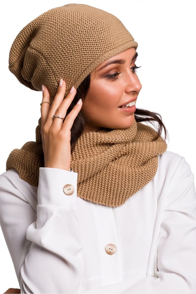Love Lace Love Lace Women's Soft Warm Infinity Scarf Snood Chimney Wrap Twice Around Neck in Beige - 2