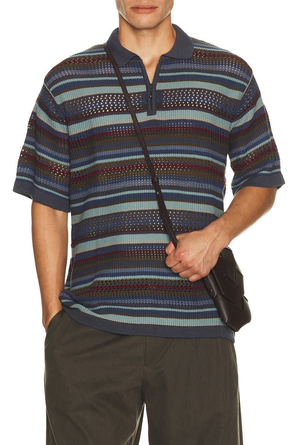 revolve Striped Knit Polo