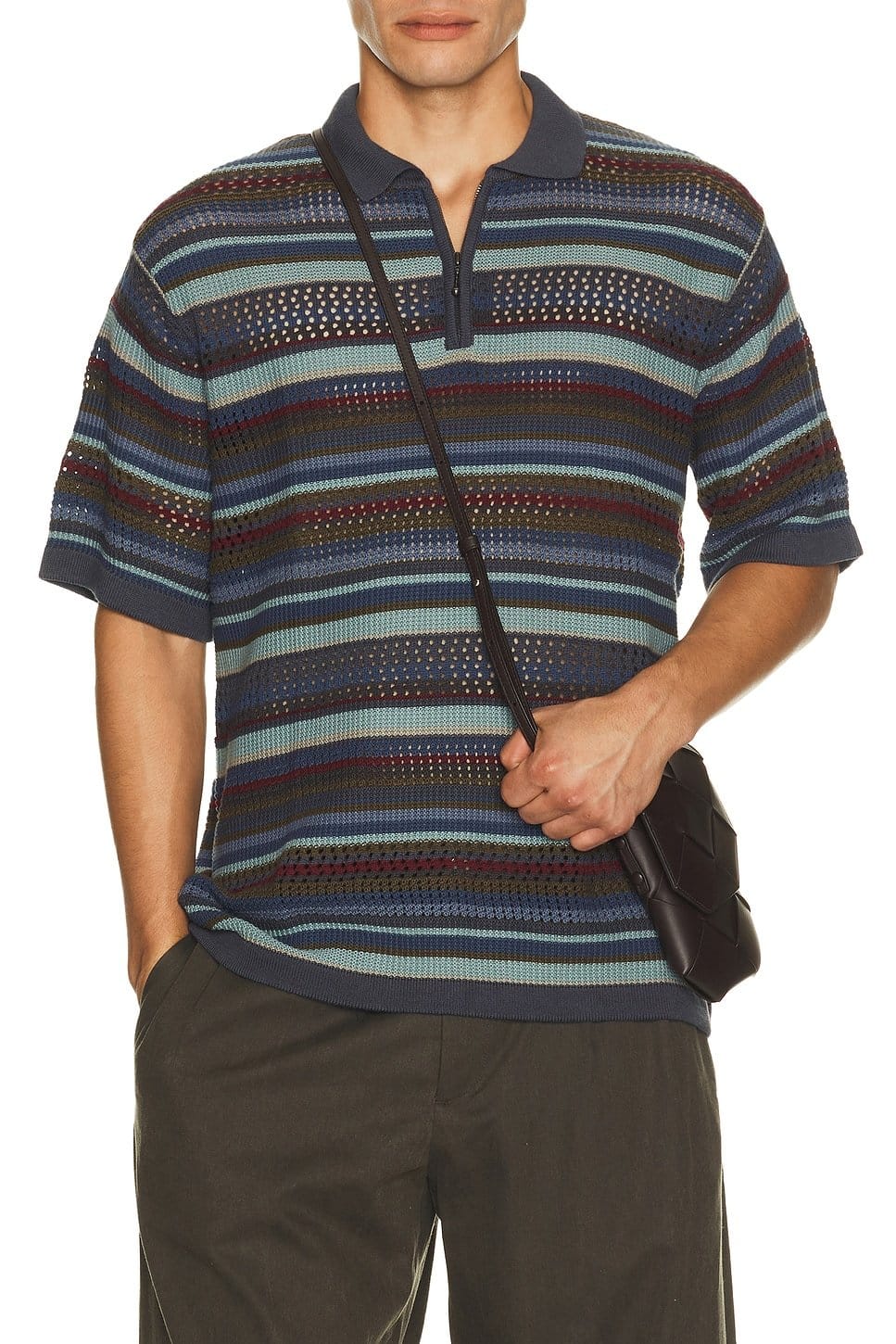 Striped Knit Polo