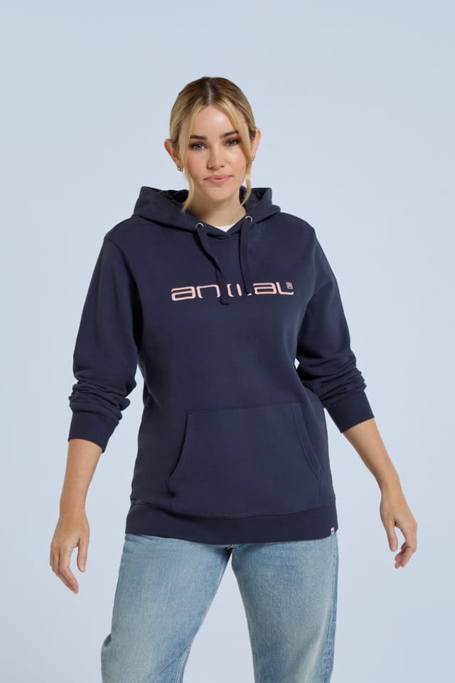 Animal Animal Women's Maya Hoodie Sweatshirt Gym Training Cotton Pullover in Navy - 2