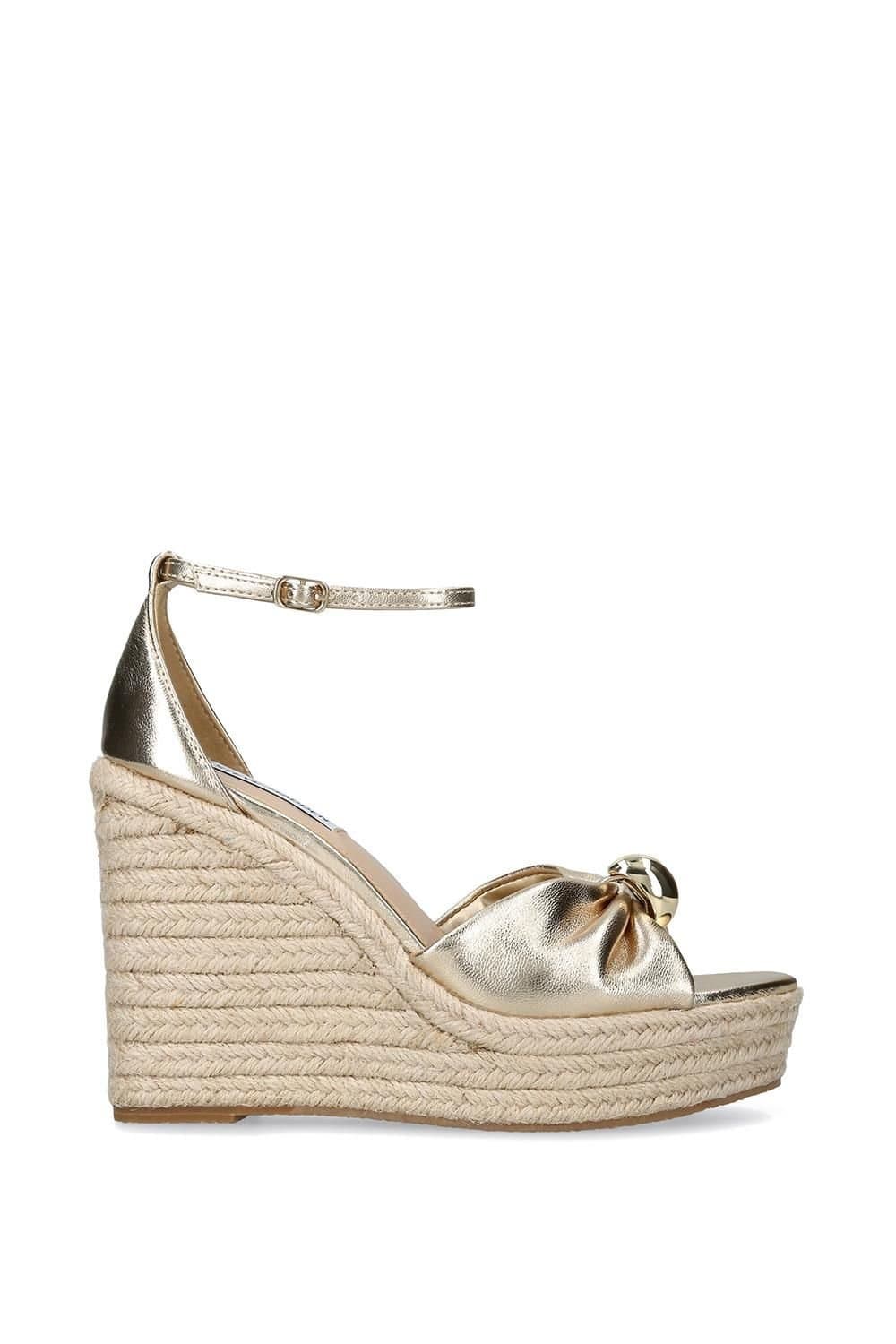 Steve Madden Steve Madden Gold Leather Wedge Sandals