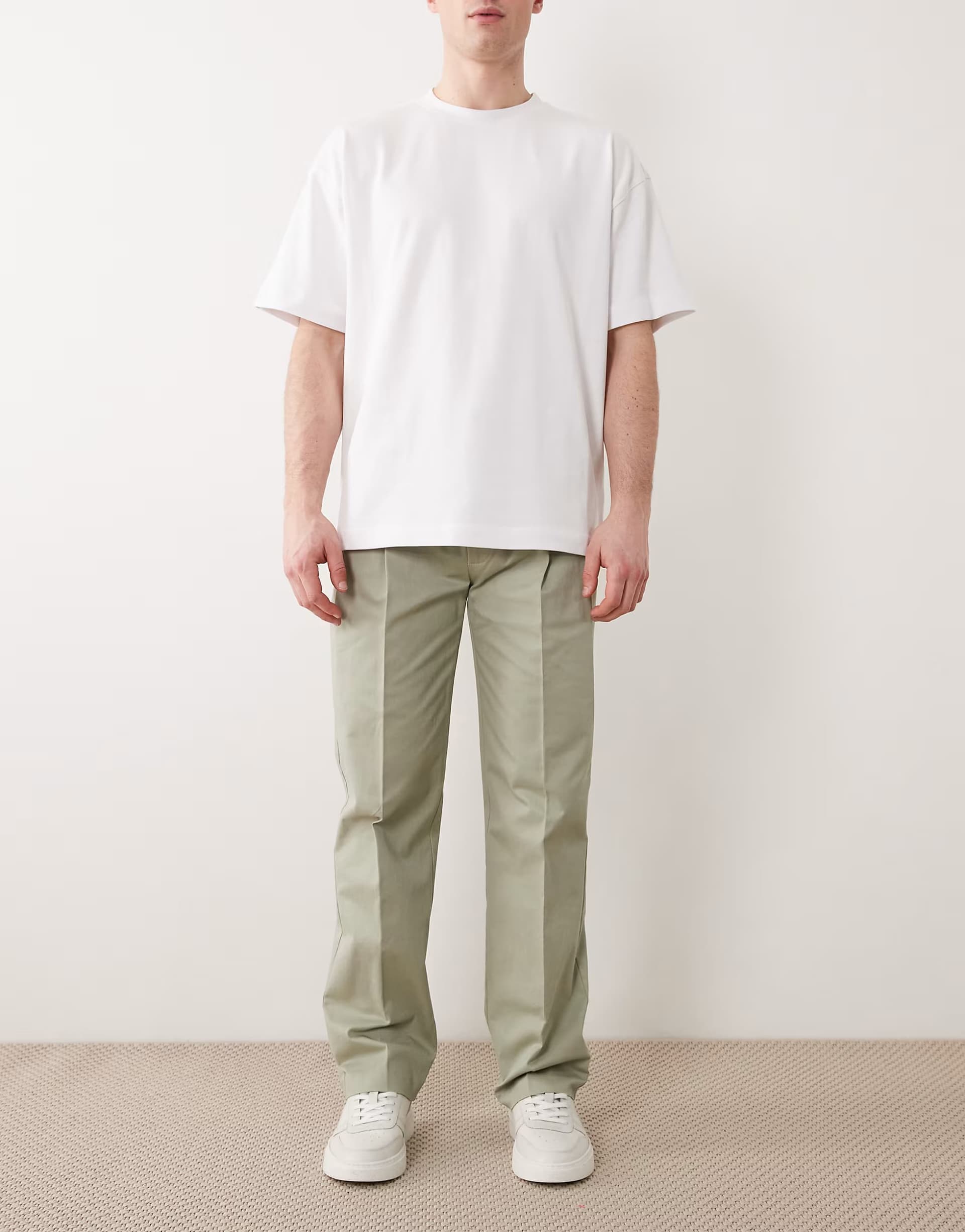 ASOS ASOS Sage Green Cotton Chino Trousers