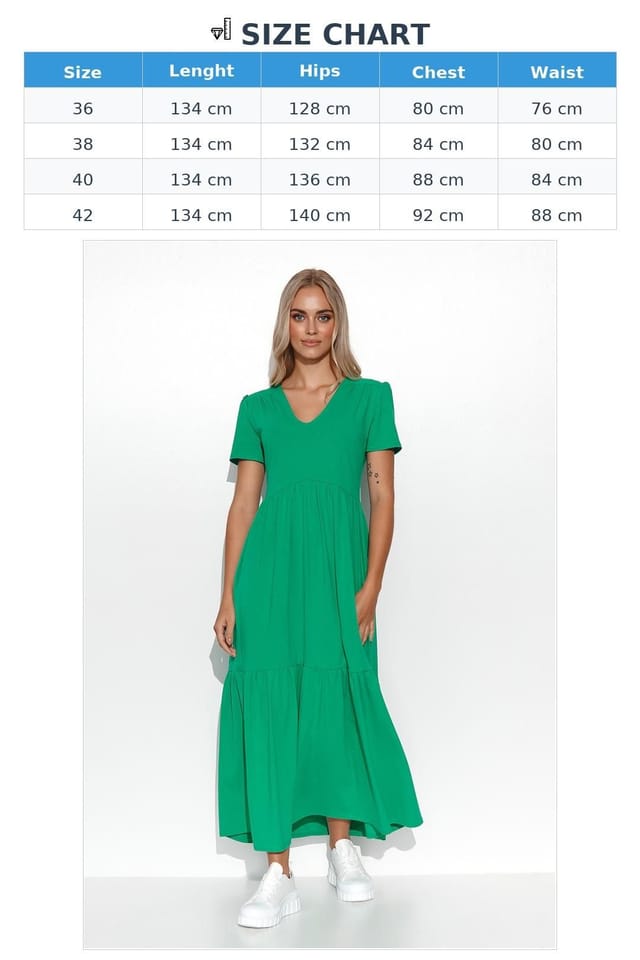 Love Lace Love Lace Women's Classic Knit Maxi Dress with Romantic Ruffles in Green - 3