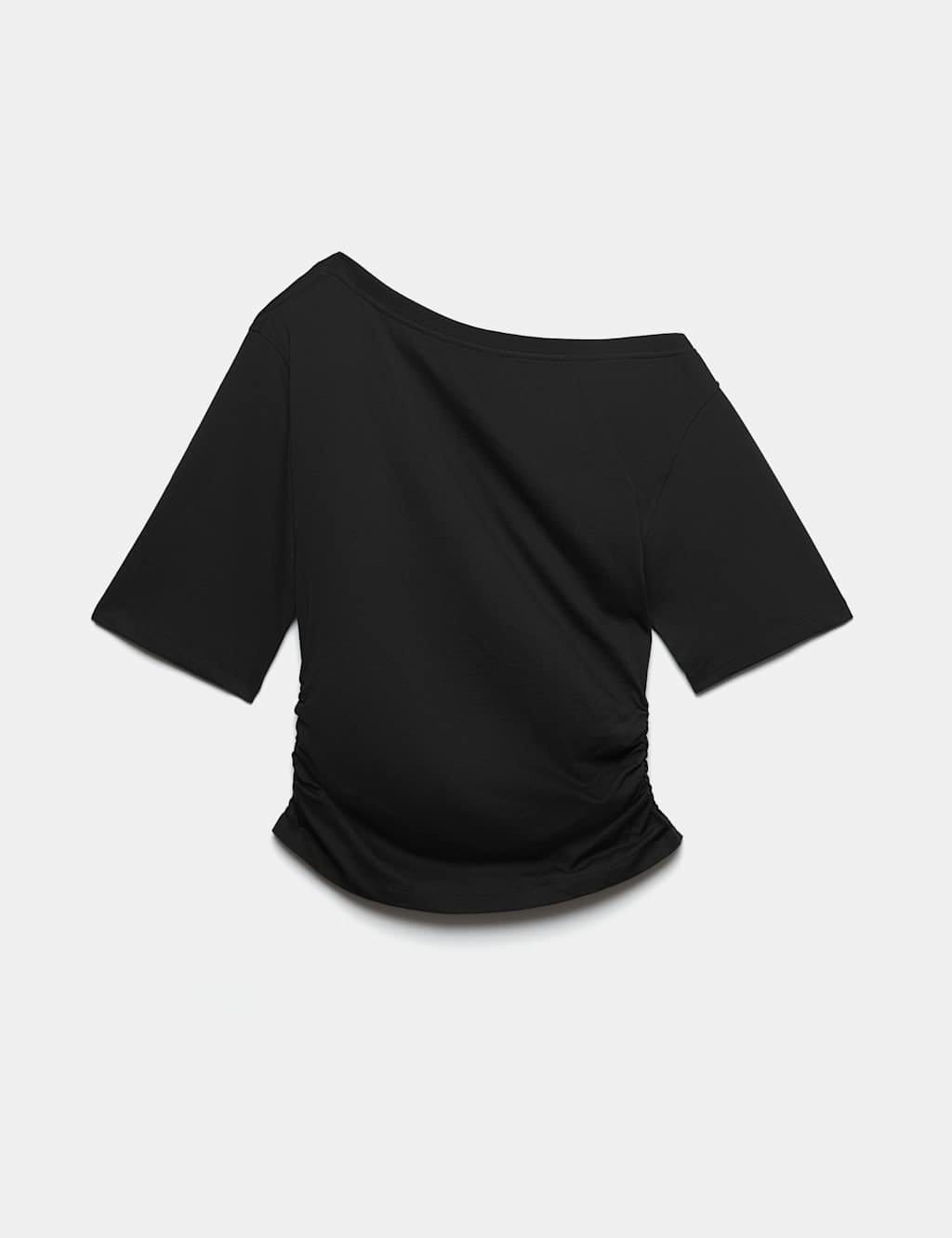 M&S Pure Cotton Off-Shoulder Top Black