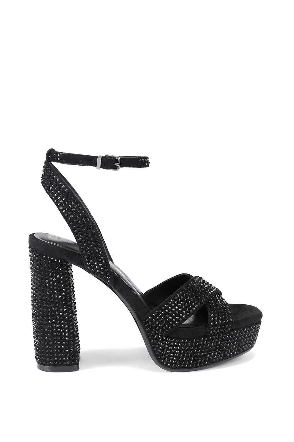 KG Kurt Geiger KG Kurt Geiger Black Microsuede Heel with Crystals