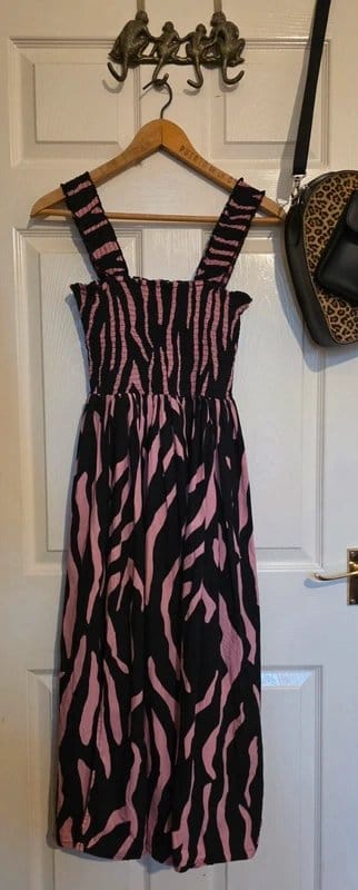 Collusion Collusion Zebra Print Shirred Midi Dress - 1
