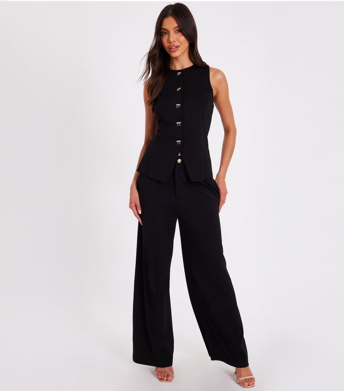 Quiz Women's Black Woven Trouser Quiz New Look